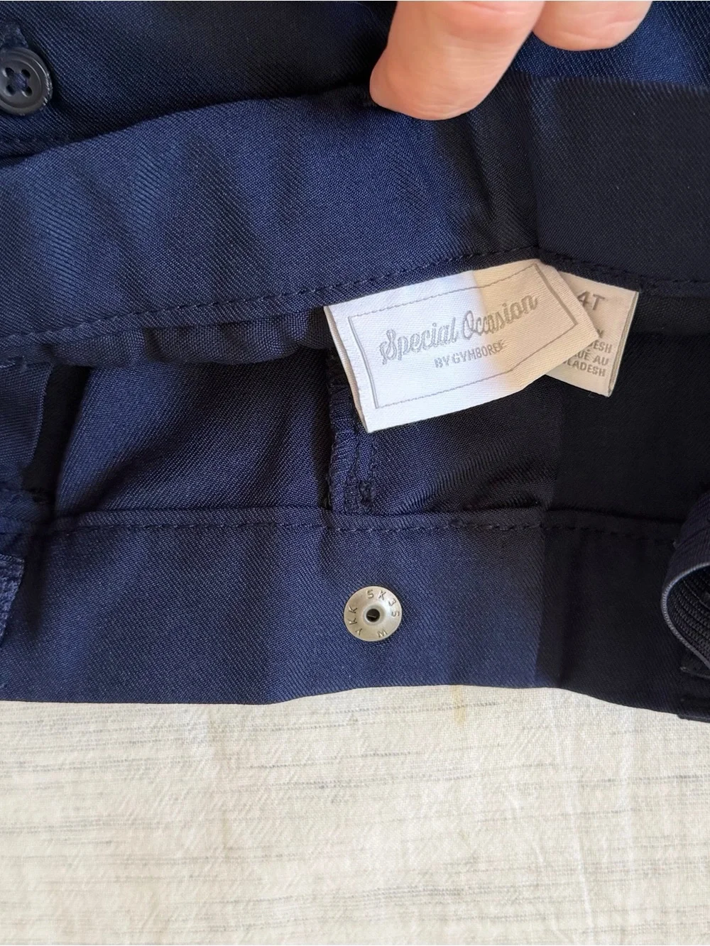 Gymboree Boys Navy Pleated Dress Pants with adjustable waist 4T